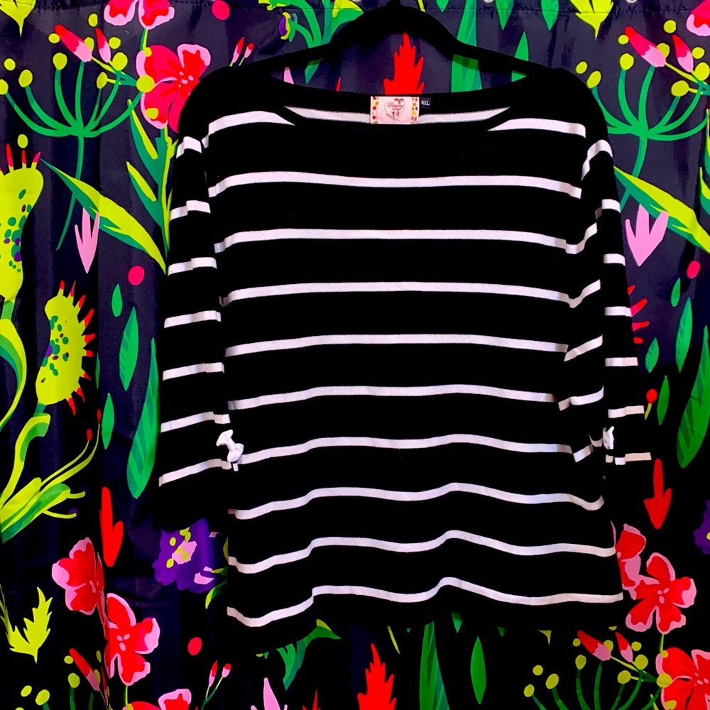 Banned apparel dancing days 3/4 quarter sleeve black white bow 4x ModCloth
